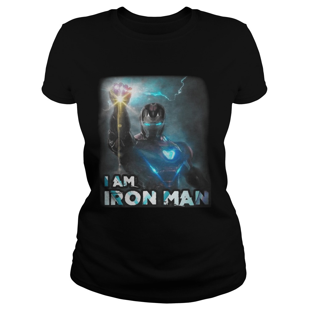 Tony Stark Wielding The Infinity Gauntlet I Am Iron Man Tshirt Trending Tee Shirt - i am iron man t shirt roblox